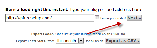 Submit WordPress Blog feed