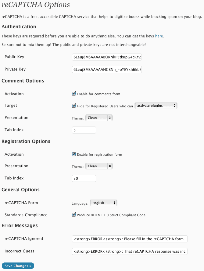 Wp Recaptcha Plugin