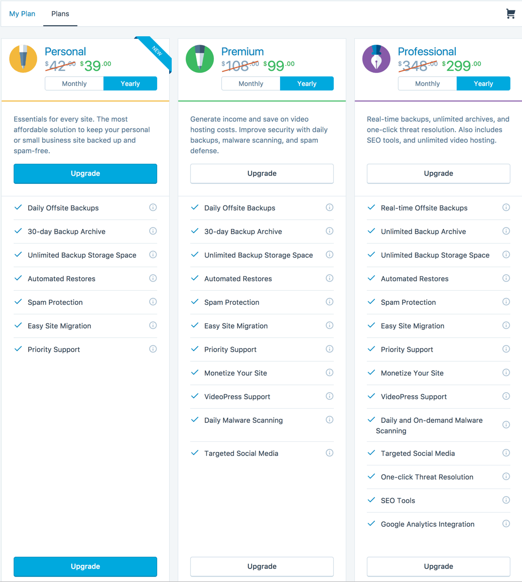 VaultPress Pricing Plans