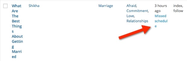 WordPress Missed Schedule