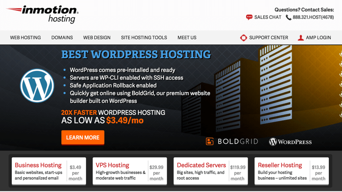 Inmotion WordPress cheap hosting