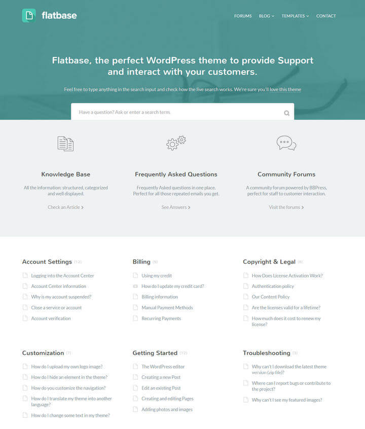 Flatbase - A responsive Knowledge Base Wiki Theme