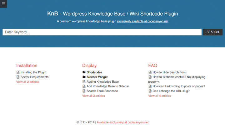 KnB - WordPress Knowledge Base Wiki Shortcode