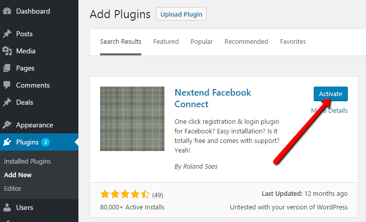 Activate Nextend Connect Plugin