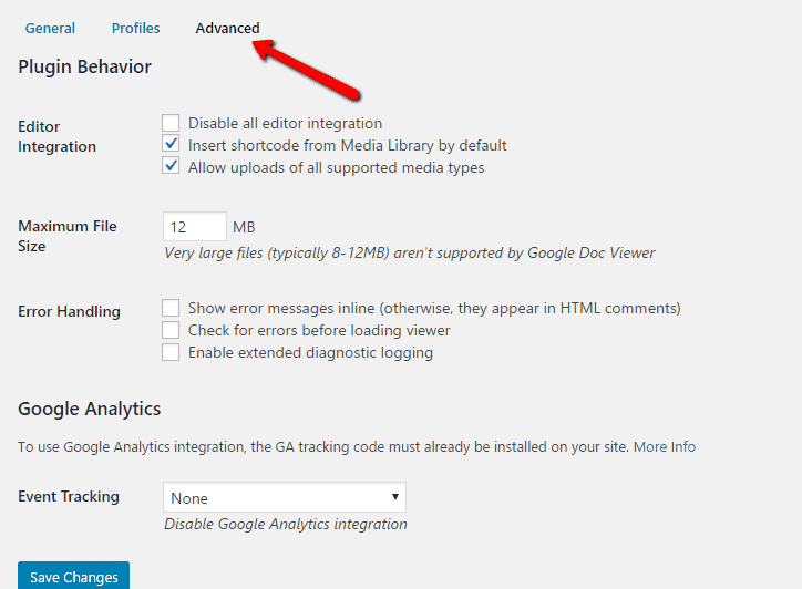 Google Docs Embedder Advance Setting