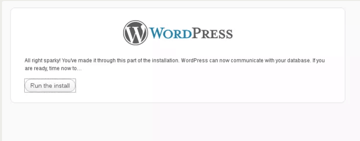 Run WordPress Installation