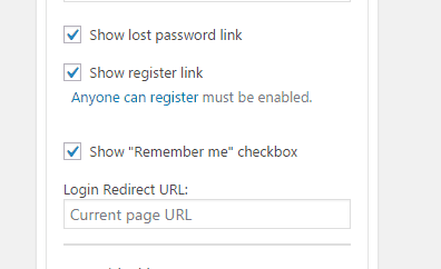 Sidebar Login Options