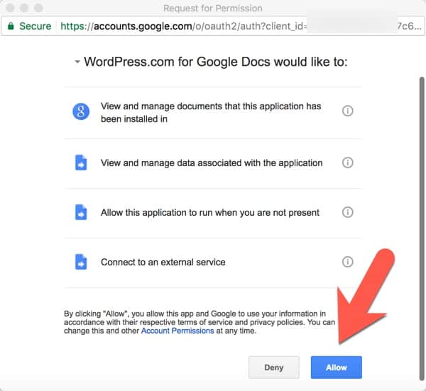 Integrate WordPress.com with Google Docs