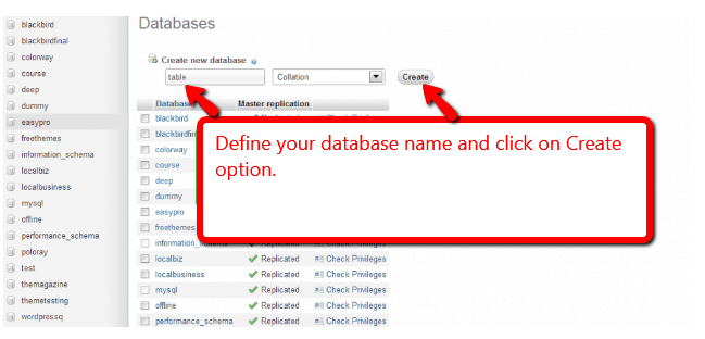 Setting Up Database Name