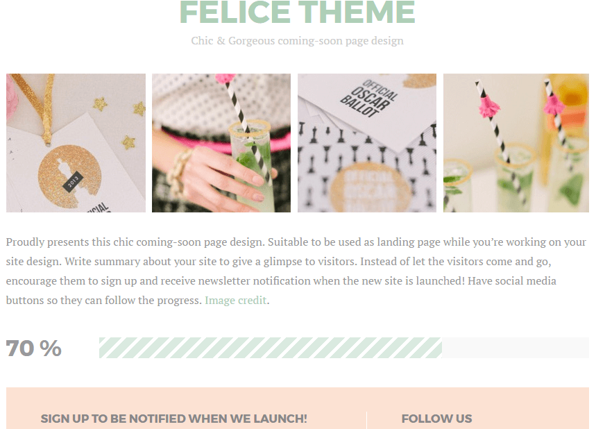 Felice WP Theme - Coming Soon Theme