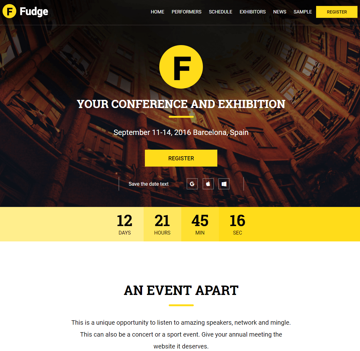 Fudge Event WP Theme