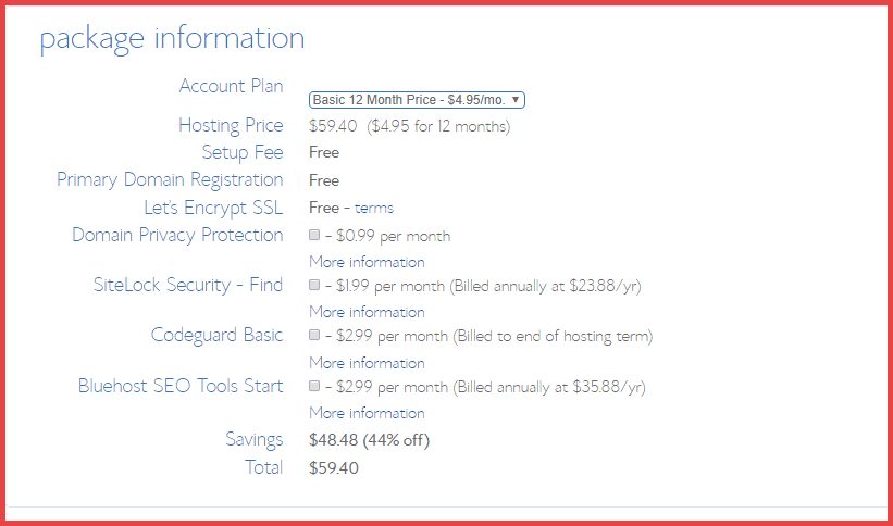 bluehost-package